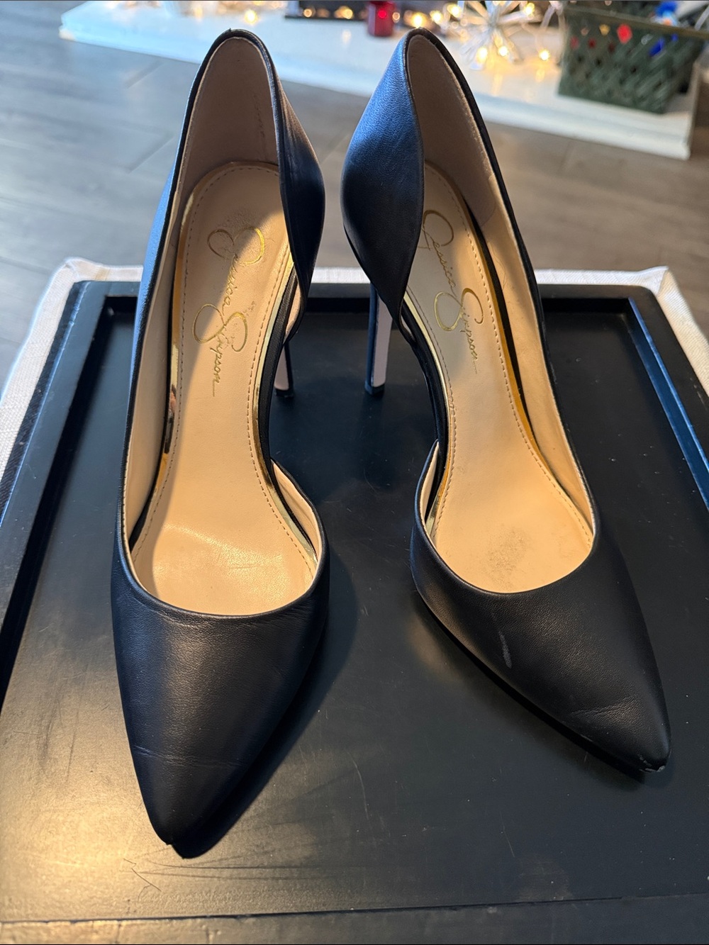 Jessica Simpson Black Pointed-Toe Stiletto Heels